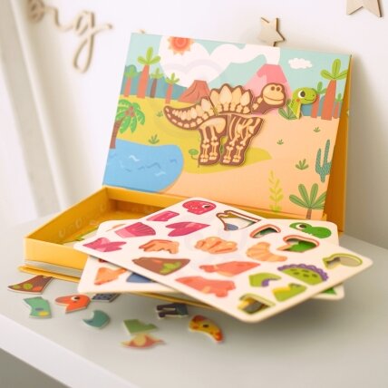 TOOKY TOY Magnetinė dėlionė Dinozaurai Puzzle 3 TOOKY TOY Magnetinė dėlionė Dinozaurai Puzzle 3