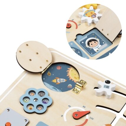 TOOKY TOY Medinė Montessori edukacinė veiklos lenta Astronautas Kosminis laivas 1 TOOKY TOY Medinė Montessori edukacinė veiklos lenta Astronautas Kosminis laivas 1