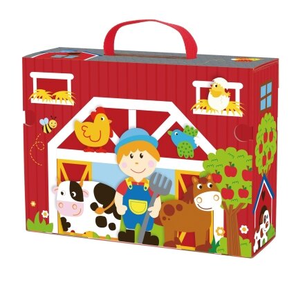 TOOKY TOY Medinė ferma lagamine Figūrėlės Transporto priemonės 8