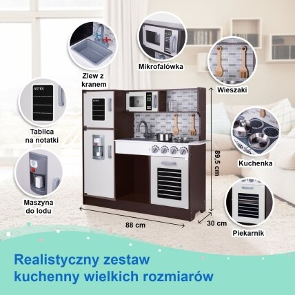 TOOKY TOY Moderni medinė virtuvėlė su priedais 4 TOOKY TOY Moderni medinė virtuvėlė su priedais 4