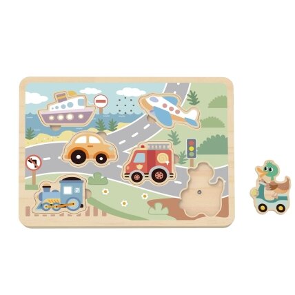TOOKY TOY Medinė interaktyvi dėlionė Transporto priemonės 5 TOOKY TOY Medinė interaktyvi dėlionė Transporto priemonės 5