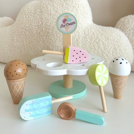 TOOKY TOY Mediniai magnetiniai ledai su stovu 10 TOOKY TOY Mediniai magnetiniai ledai su stovu 10