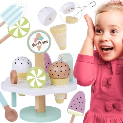 TOOKY TOY Mediniai magnetiniai ledai su stovu TOOKY TOY Mediniai magnetiniai ledai su stovu