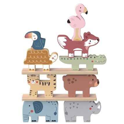 TOOKY TOY Medinės kaladėlės dėlionė Gyvūnėliai Montessori 9 el. 1