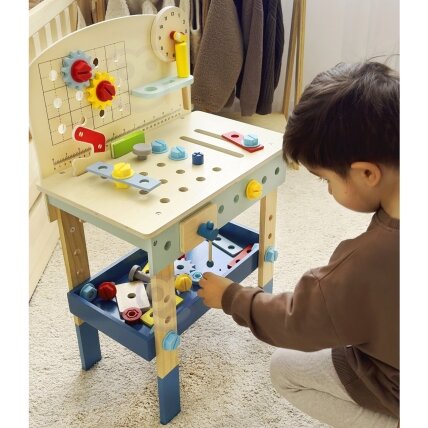TOOKY TOY Medinis meistravimo stalas dirbtuvės 2