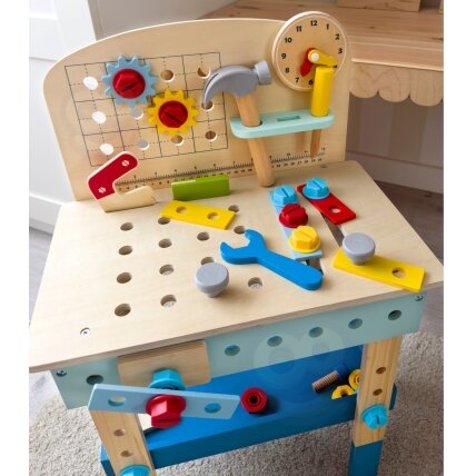 TOOKY TOY Medinis meistravimo stalas dirbtuvės 8