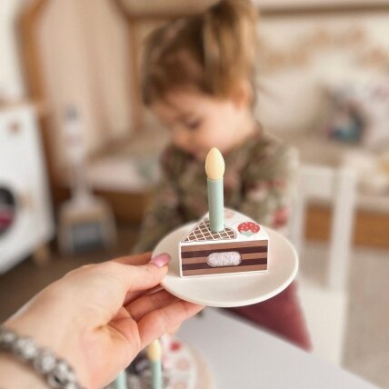 TOOKY TOY Medinis gimtadienio tortas su žvakutėmis ir lipukais 7
