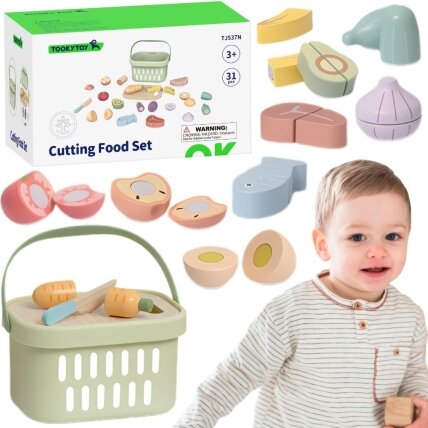 TOOKY TOY Medinis maisto rinkinys daržovės ir vaisiai TOOKY TOY Medinis maisto rinkinys daržovės ir vaisiai