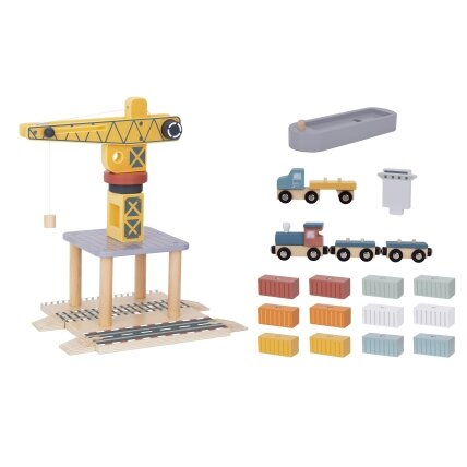 TOOKY TOY Medinis uosto krano rinkinys 10 TOOKY TOY Medinis uosto krano rinkinys 10