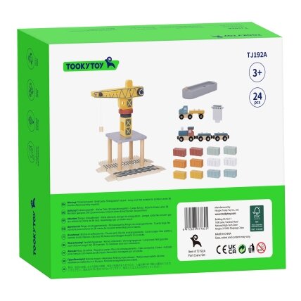 TOOKY TOY Medinis uosto krano rinkinys 12