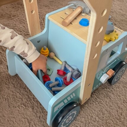 TOOKY TOY Medinė vaikštynė automobiliukas Mini dirbtuvės STEM 2 TOOKY TOY Medinė vaikštynė automobiliukas Mini dirbtuvės STEM 2