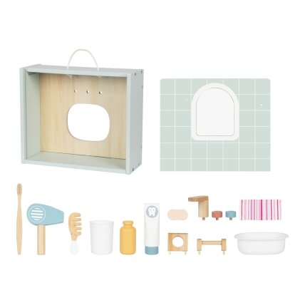 TOOKY TOY Toilet Bathroom Medinis tualeto ir vonios kambario rinkinys su priedais 11 TOOKY TOY Toilet Bathroom Medinis tualeto ir vonios kambario rinkinys su priedais 11