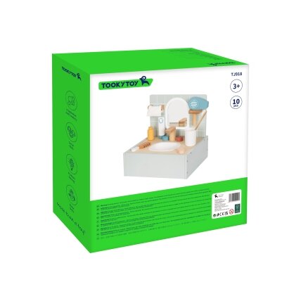TOOKY TOY Toilet Bathroom Medinis tualeto ir vonios kambario rinkinys su priedais 13
