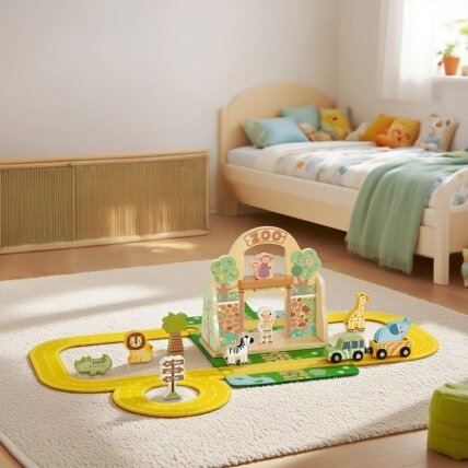 TOOKY TOY Mini ZOO rinkinys Nešiojamas rinkinys krepšys gyvūnai 13