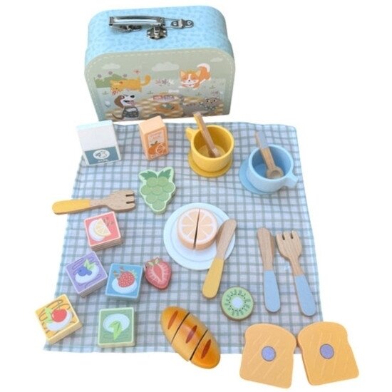 TOOKY TOY Pikniko rinkinys Pjaustomi vaisiai Pusryčių rinkinys 11
