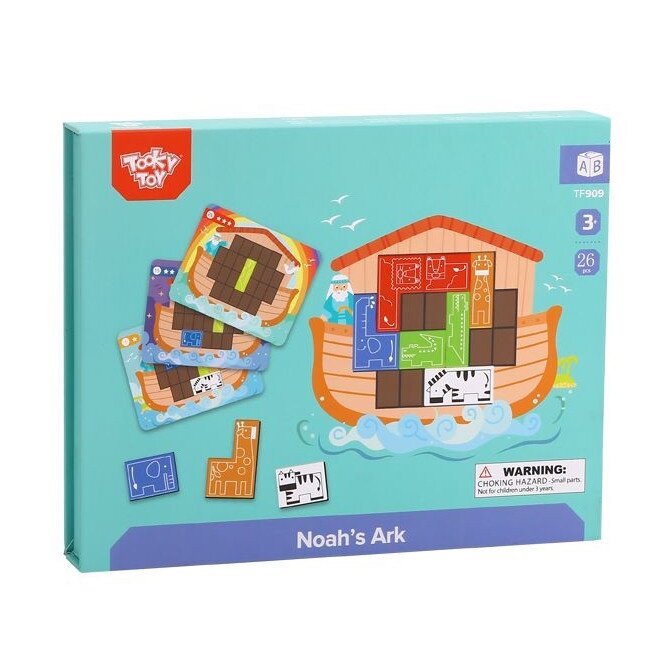 TOOKY TOY Magnetinė Montessori loginė dėlionė Puzzle Tetris Nojaus arka 26 el. 3