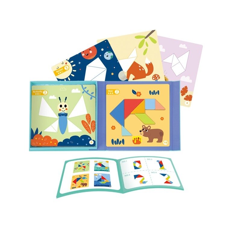 TOOKY TOY Tangram dėlionė vaikams – formų mokymasis, figūros, formos, 18 el. 11