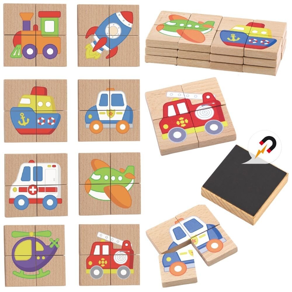 Viga medinė dėlionė magnetinės kaladėlės – transporto priemonės FSC sertifikatas 9 Viga medinė dėlionė magnetinės kaladėlės – transporto priemonės FSC sertifikatas 9