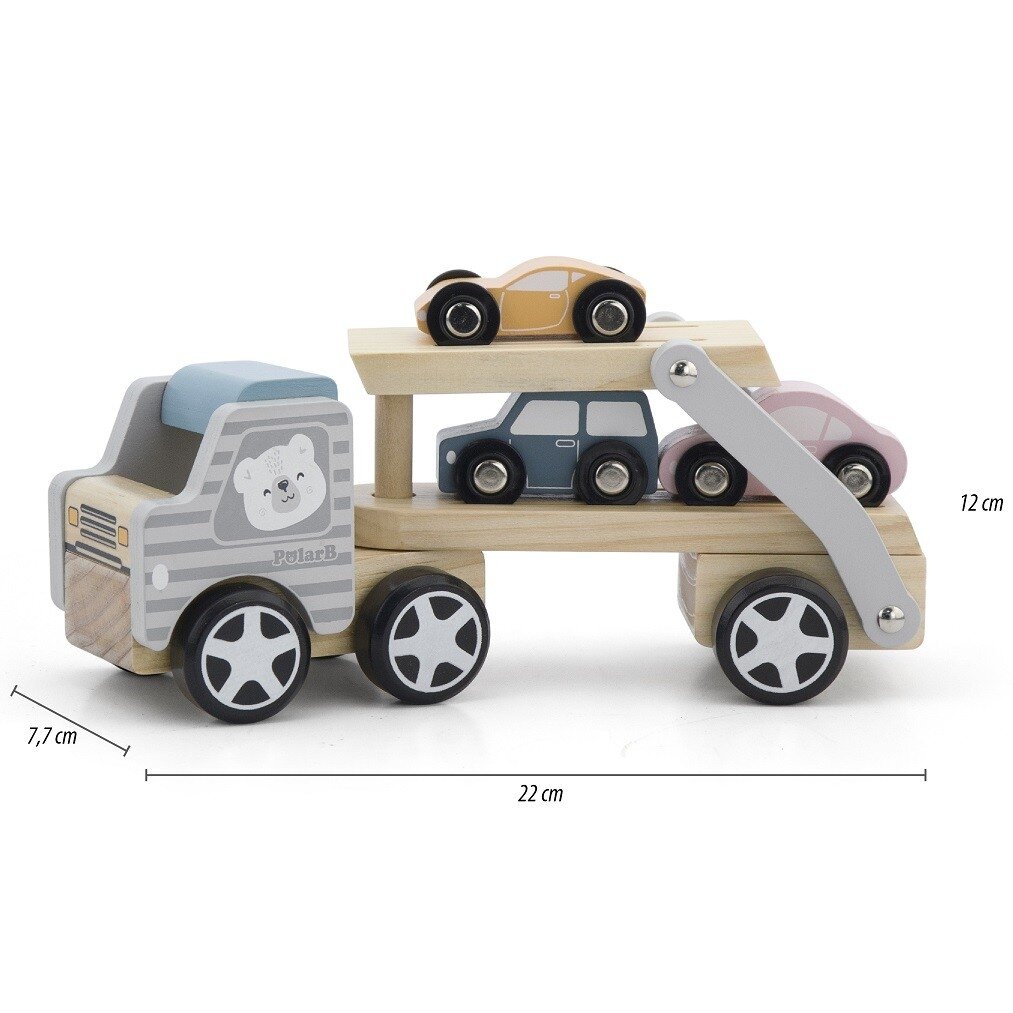 VIGA PolarB medinis autovežis su Montessori automobiliukais 12 VIGA PolarB medinis autovežis su Montessori automobiliukais 12