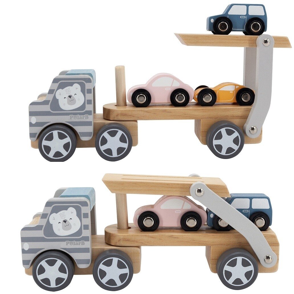 VIGA PolarB medinis autovežis su Montessori automobiliukais 10 VIGA PolarB medinis autovežis su Montessori automobiliukais 10
