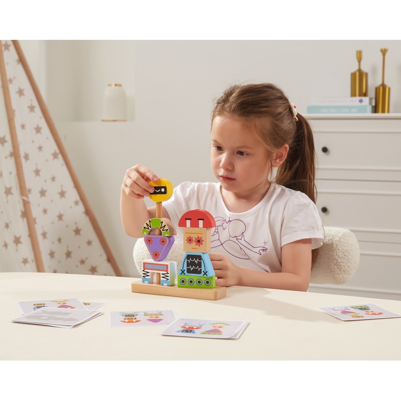 VIGA piramidės dėlionė Robotai + Raštai 8 el. 6 VIGA piramidės dėlionė Robotai + Raštai 8 el. 6