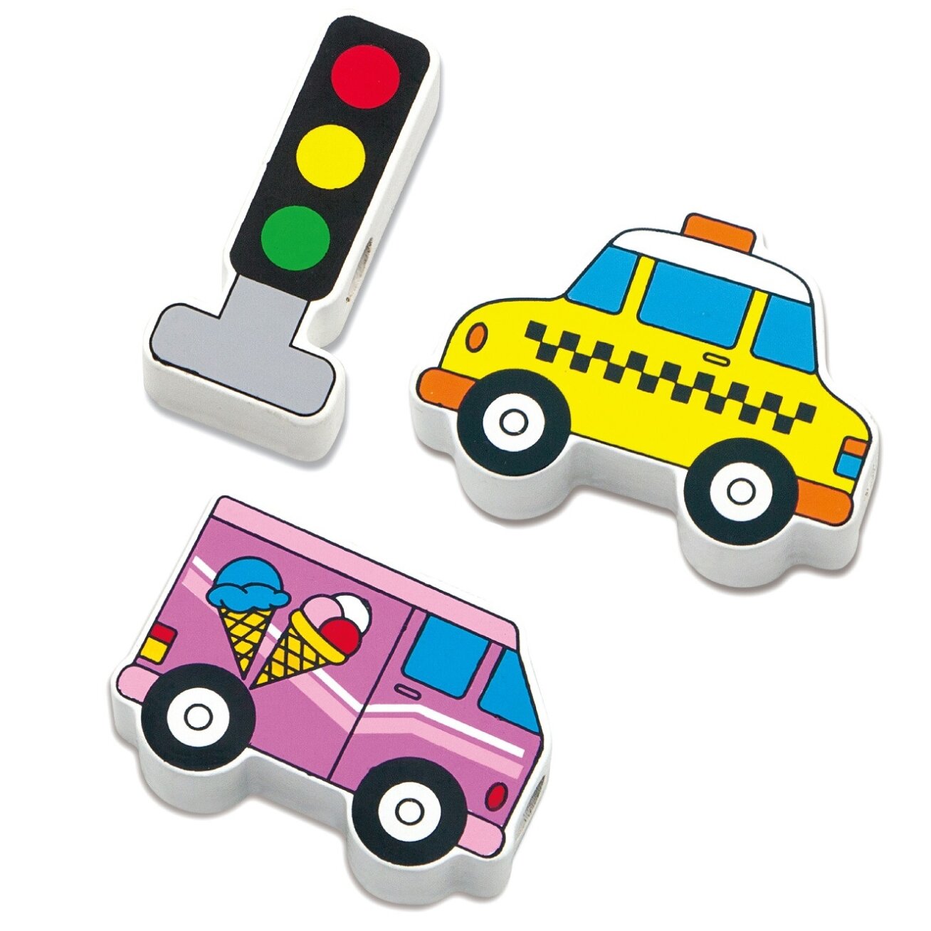 VIGA mediniai kaladėliai – pervėrimo/varstymo rinkinys Automobiliai 3