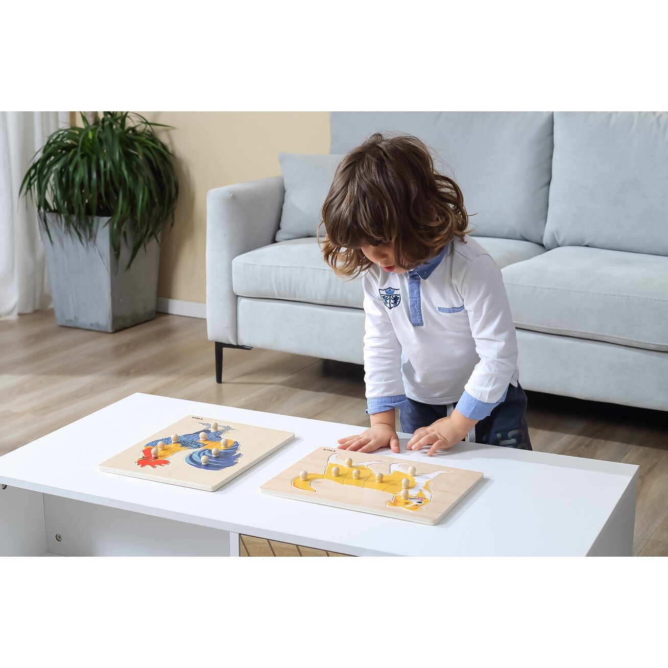 VIGA medinė Montessori dėlionė Gaidys su smeigtukais 5 VIGA medinė Montessori dėlionė Gaidys su smeigtukais 5