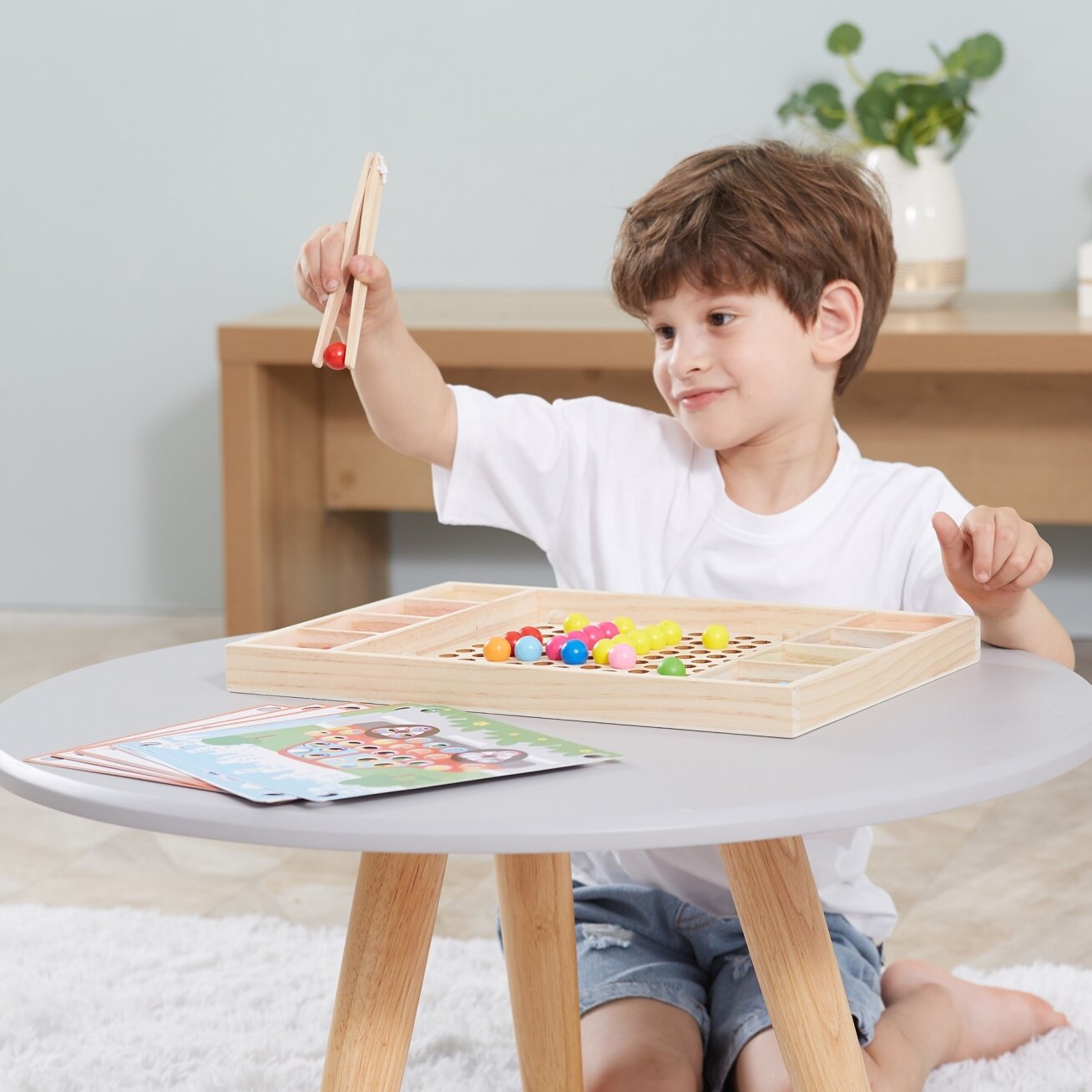 VIGA Medinis žaidimas „Pagauk ir suderink“ su kamuoliukais, Montessori dėlionė 10