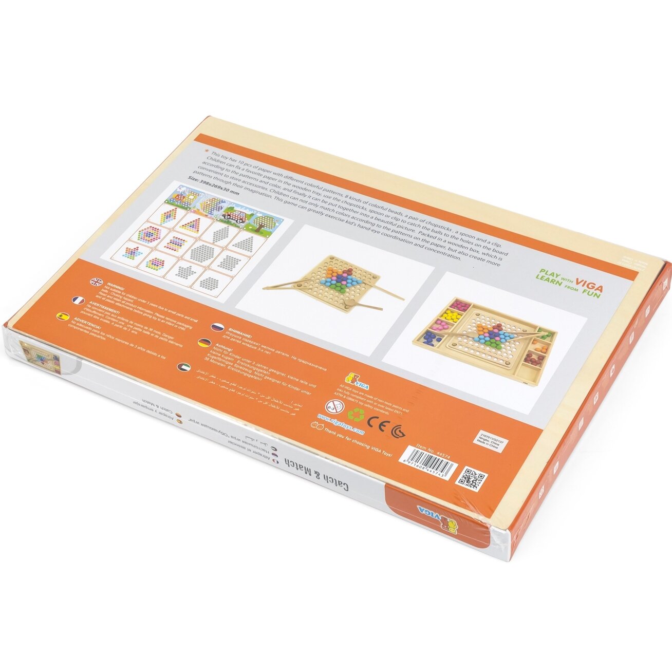 VIGA Medinis žaidimas „Pagauk ir suderink“ su kamuoliukais, Montessori dėlionė 14