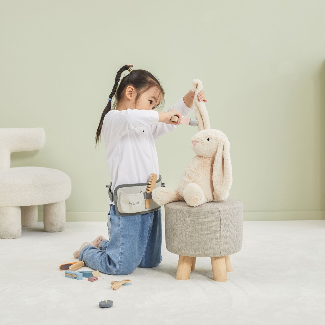 VIGA PolarB Medinis kirpėjo rinkinys – diržas su įrankiais 8 VIGA PolarB Medinis kirpėjo rinkinys – diržas su įrankiais 8