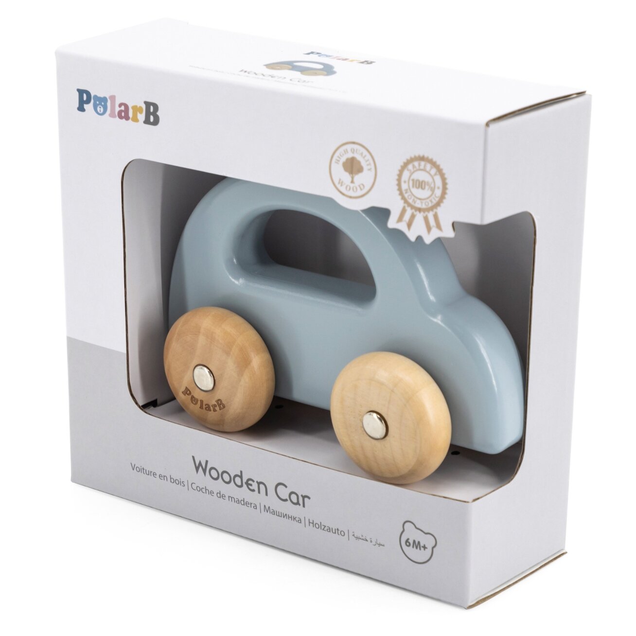 VIGA PolarB Medinis stumiamas automobilis mėlynas 3 VIGA PolarB Medinis stumiamas automobilis mėlynas 3