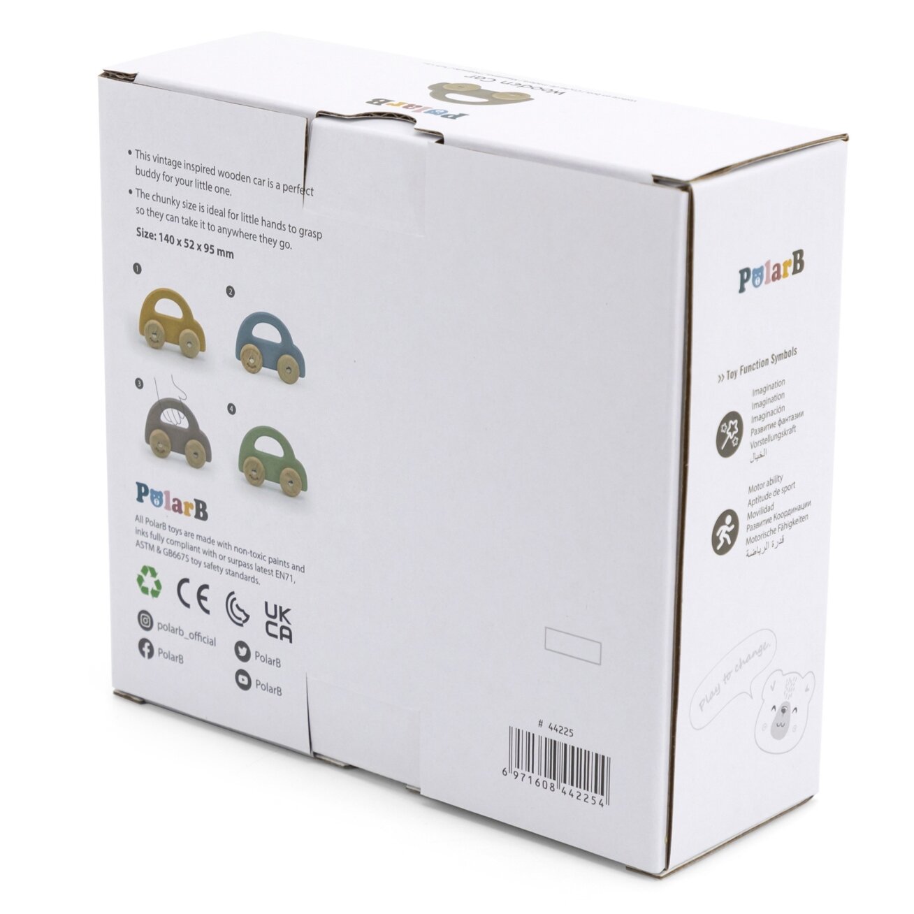 VIGA PolarB Medinis stumiamas automobiliukas rudas 4 VIGA PolarB Medinis stumiamas automobiliukas rudas 4