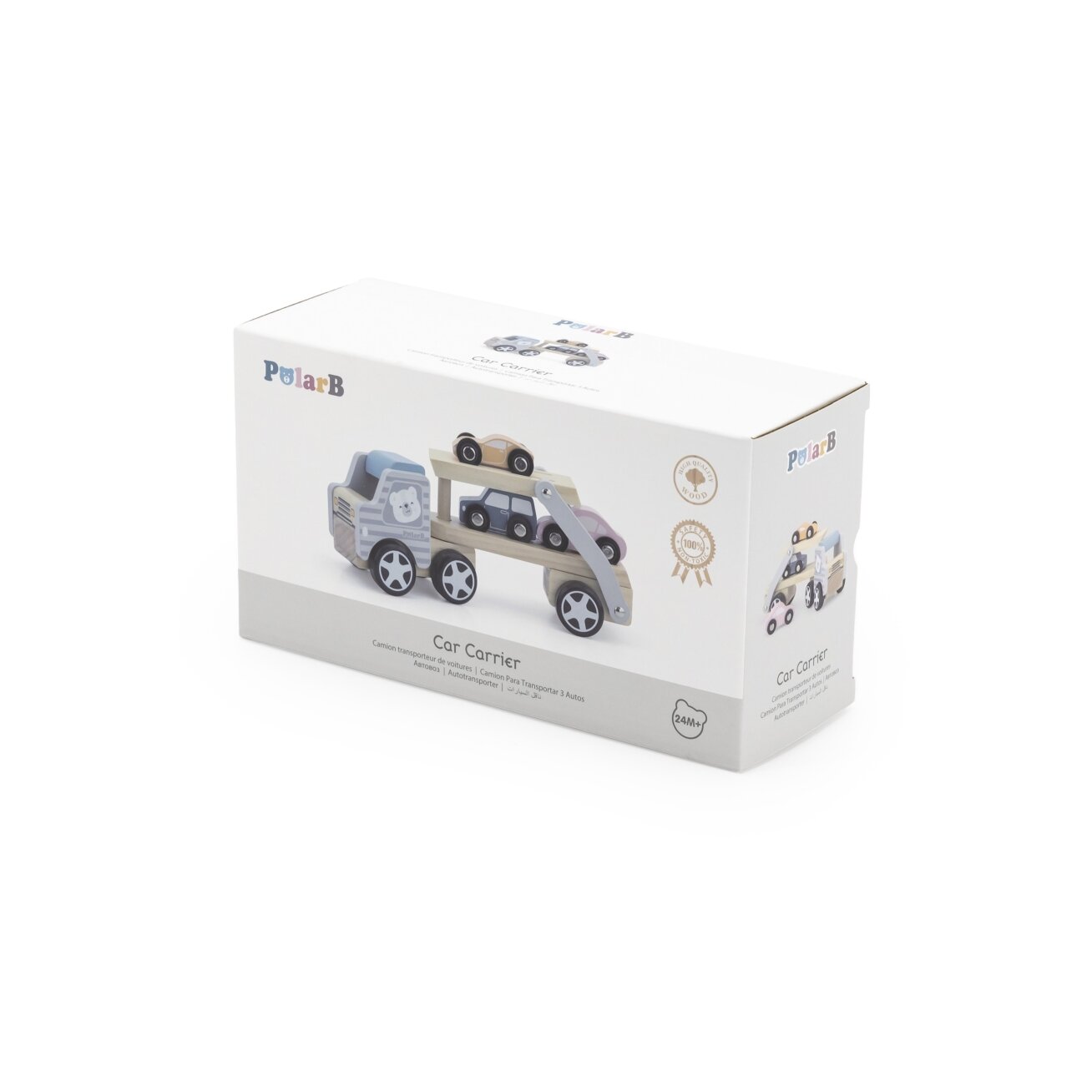 VIGA PolarB medinis autovežis su Montessori automobiliukais 14