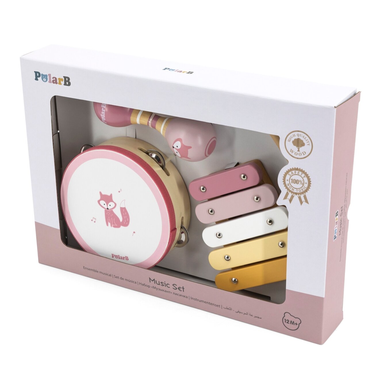 VIGA PolarB muzikos instrumentų rinkinys rožinis 5 VIGA PolarB muzikos instrumentų rinkinys rožinis 5