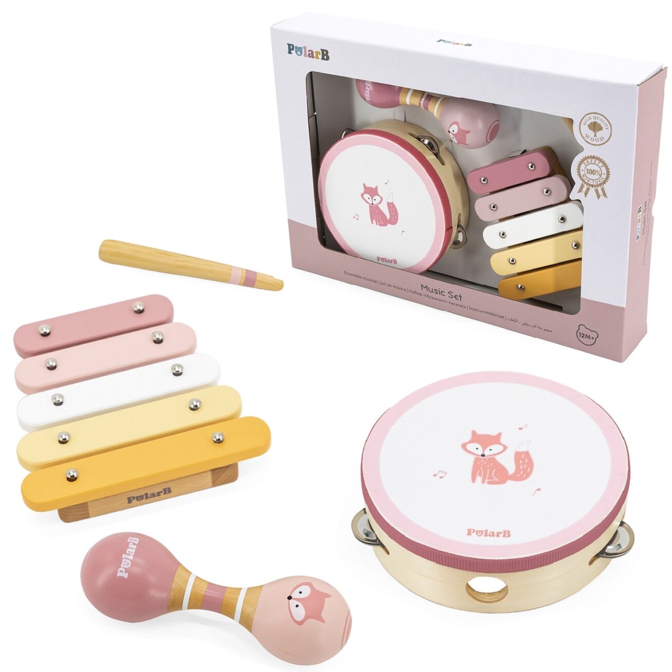 VIGA PolarB muzikos instrumentų rinkinys rožinis VIGA PolarB muzikos instrumentų rinkinys rožinis