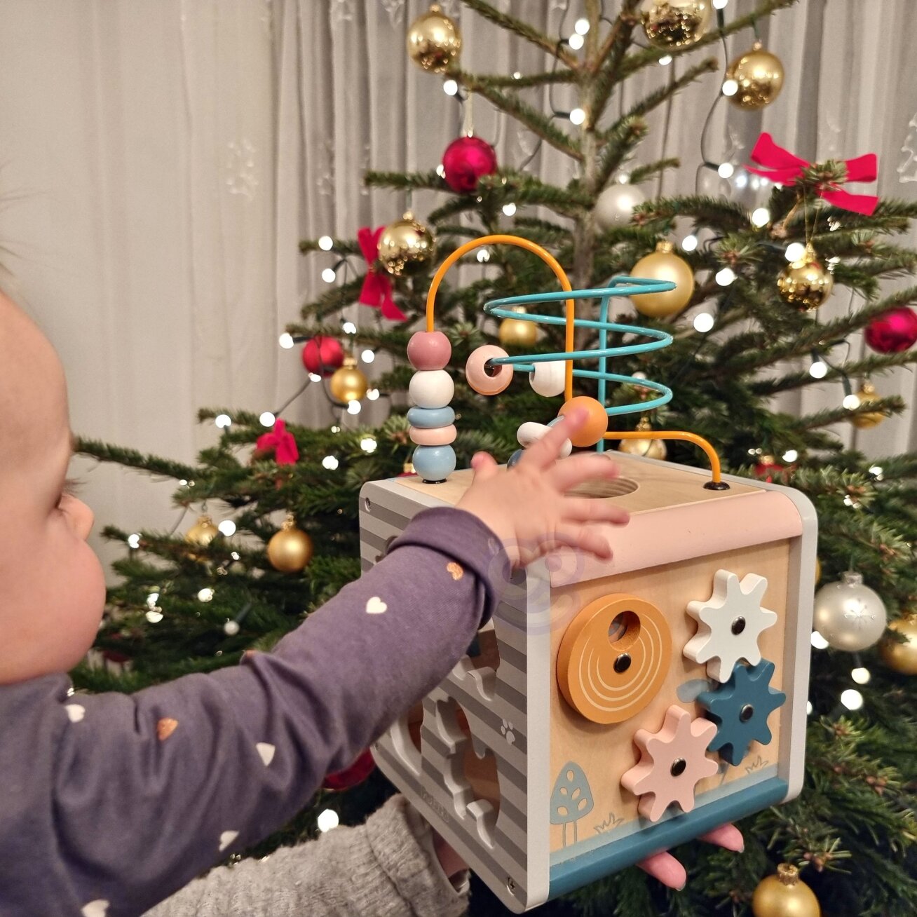 VIGA PolarB Activity Box medinis edukacinis žaidimų centras 5 viename kubas 8