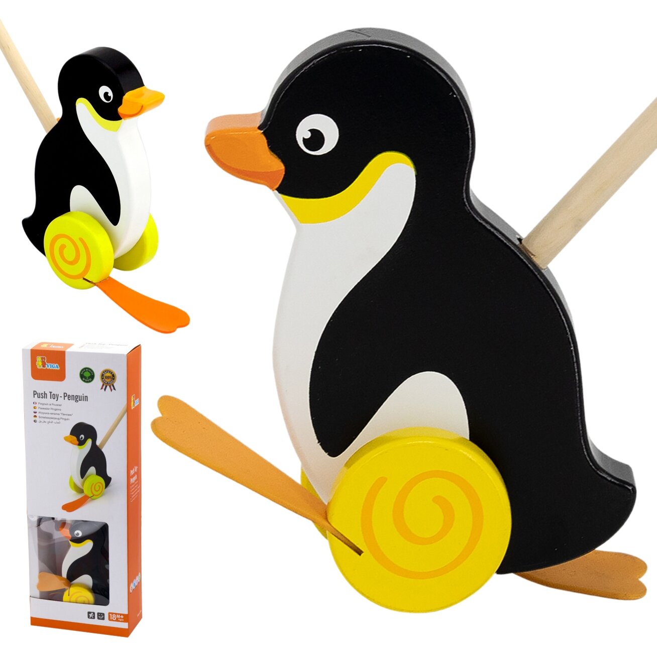 Viga Toys medinis stumdukas Pingvinas