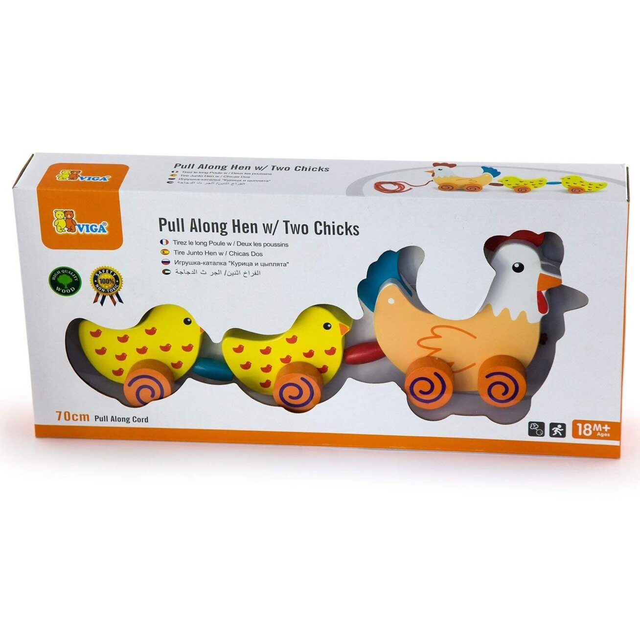VIGA traukiamas rinkinys Višta su viščiukais 36 cm 4 VIGA traukiamas rinkinys Višta su viščiukais 36 cm 4