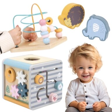VIGA PolarB Activity Box medinis edukacinis žaidimų centras 5 viename kubas