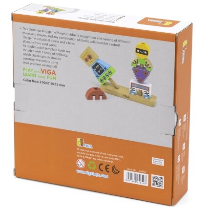 VIGA piramidės dėlionė Robotai + Raštai 8 el. 12