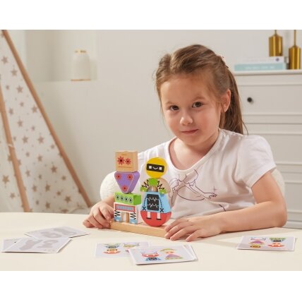 VIGA piramidės dėlionė Robotai + Raštai 8 el. 7