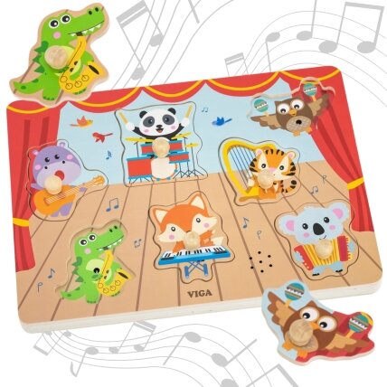 VIGA garsinis dėlionės žaidimas Suderink muzikinius gyvūnus 1 VIGA garsinis dėlionės žaidimas Suderink muzikinius gyvūnus 1