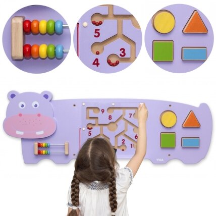 VIGA sensorinė manipuliacinė lenta Hipopotamas FSC sertifikatas Montessori VIGA sensorinė manipuliacinė lenta Hipopotamas FSC sertifikatas Montessori