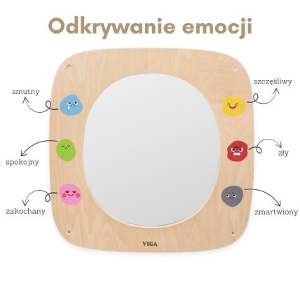 VIGA medinė lentelė su veidrodėliu ir emocijomis 6 VIGA medinė lentelė su veidrodėliu ir emocijomis 6