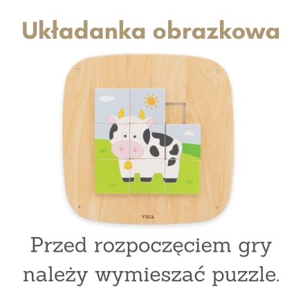 VIGA Medinė manipuliacinė sensorinė paveikslėlių dėlionė 6