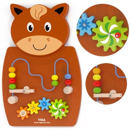 VIGA Medinė manipuliacinė lentelė Arkliukas FSC sertifikatas Montessori 2 VIGA Medinė manipuliacinė lentelė Arkliukas FSC sertifikatas Montessori 2