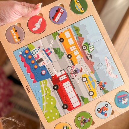 VIGA medinės dėlionės „Atspėk pagal šešėlį“ – transporto priemonės, 17 vnt. 1 VIGA medinės dėlionės „Atspėk pagal šešėlį“ – transporto priemonės, 17 vnt. 1