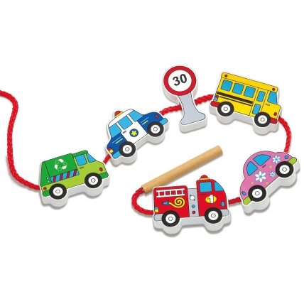 VIGA mediniai kaladėliai – pervėrimo/varstymo rinkinys Automobiliai 1 VIGA mediniai kaladėliai – pervėrimo/varstymo rinkinys Automobiliai 1