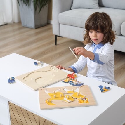 VIGA medinė Montessori dėlionė Gaidys su smeigtukais 3 VIGA medinė Montessori dėlionė Gaidys su smeigtukais 3