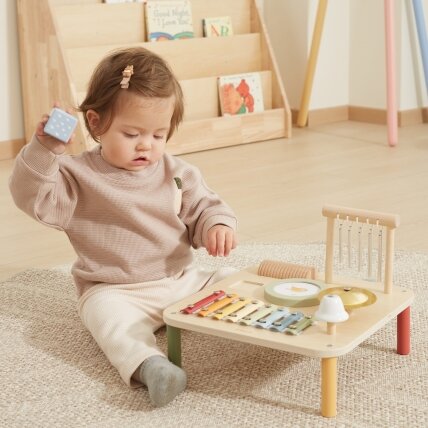 Viga medinis edukacinis muzikinis sensorinis staliukas 7in1 2 Viga medinis edukacinis muzikinis sensorinis staliukas 7in1 2